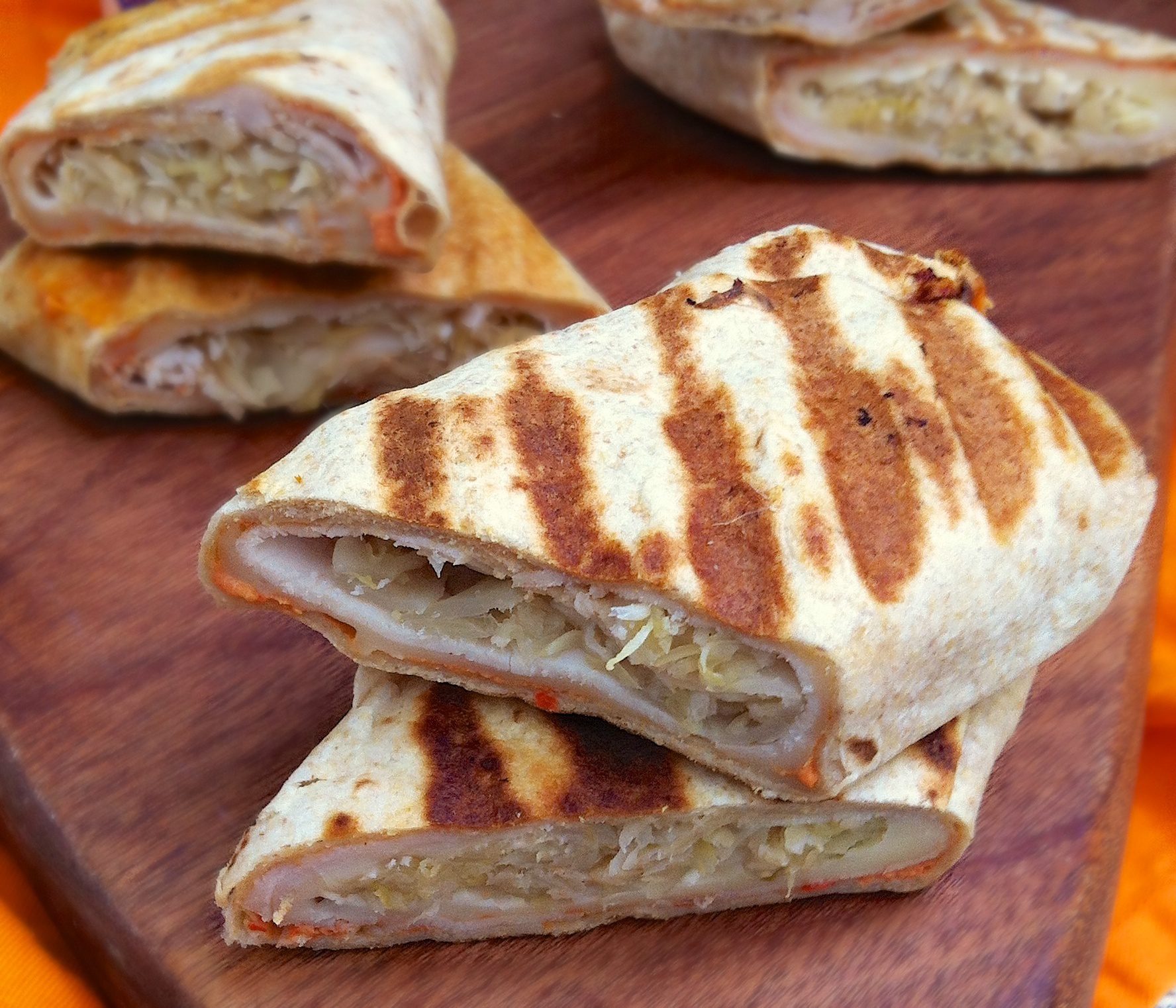 Grilled Turkey Reuben Wraps